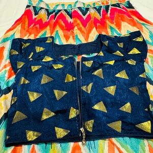 Colorful Chevron Women's  top and bottom skirts